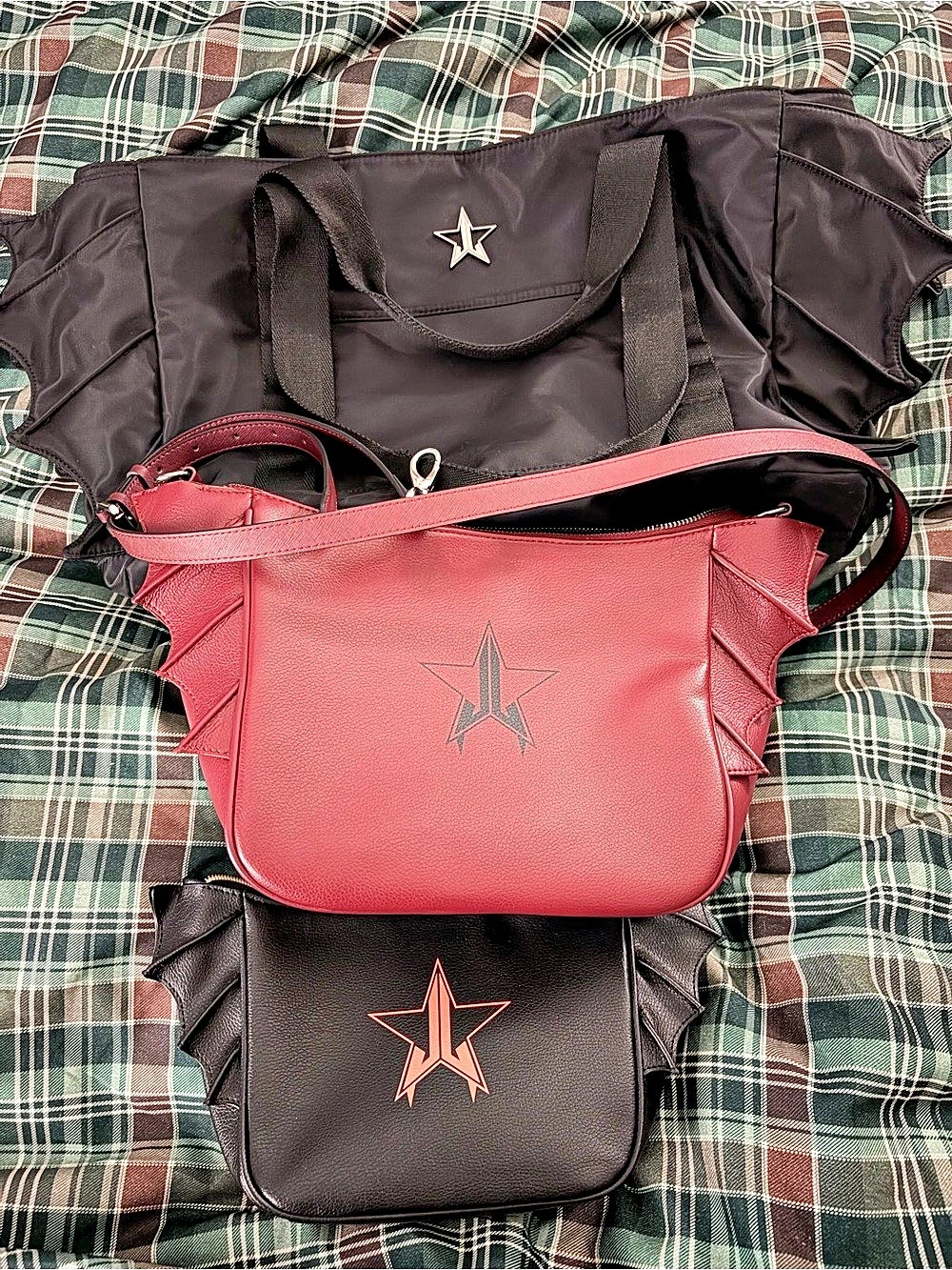 Jeffree Star Halloween Bat wing tote, purse and cosmetic bag